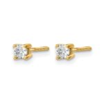 14k 1/5 carat Lab Grown Diamond VS/SI+ G+ Round Complete Four Prong Screwback Heavyweight Stud Earrings - Image 2
