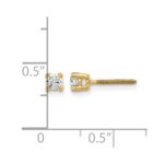 14k 1/5 carat Lab Grown Diamond VS/SI+ G+ Round Complete Four Prong Screwback Heavyweight Stud Earrings - Image 4