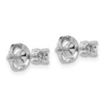 18k White Gold 1/4 carat Lab Grown Diamond VS+ F+ Round Complete Four Prong Screwback Stud Earrings - Image 3