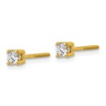 18k 1/4 carat Lab Grown Diamond VS+ F+ Round Complete Four Prong Screwback Stud Earrings - Image 2