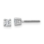 Platinum 1/4 carat Certified Lab Grown Diamond VS+ F+ Round Complete Four Prong Screwback Stud Earrings