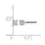 14k White Gold 1/4 carat Lab Grown Diamond VS/SI+ G+ Round Complete Four Prong Screwback Heavyweight Stud Earrings - Image 5