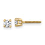 18k 1/3 carat Certified Lab Grown Diamond VS+ F+ Round Complete Four Prong Screwback Stud Earrings