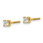 18k 1/3 carat Lab Grown Diamond VS+ F+ Round Complete Four Prong Screwback Stud Earrings - Image 2