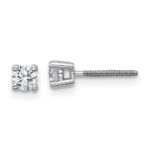 Platinum 1/3 carat Certified Lab Grown Diamond VS+ F+ Round Complete Four Prong Screwback Stud Earrings