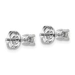 14k White Gold 1/3 carat Lab Grown Diamond VS+ F+ Round Complete Four Prong Screwback Heavyweight Stud Earrings - Image 4