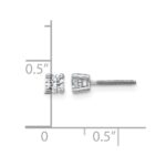 14k White Gold 1/3 carat Lab Grown Diamond VS/SI+ G+ Round Complete Four Prong Screwback Heavyweight Stud Earrings - Image 5