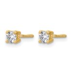 14k 1/3 carat Certified Lab Grown Diamond VS+ F+ Round Complete Four Prong Screwback Heavyweight Stud Earrings - Image 2