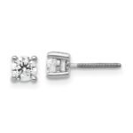 18k White Gold 1/2 carat Certified Lab Grown Diamond VS+ F+ Round Complete Four Prong Screwback Stud Earrings
