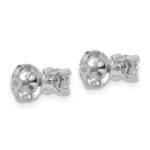 18k White Gold 1/2 carat Certified Lab Grown Diamond VS+ F+ Round Complete Four Prong Screwback Stud Earrings - Image 3