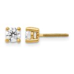 14k 1/2 carat Lab Grown Diamond VS+ F+ Round Complete Four Prong Screwback Heavyweight Stud Earrings