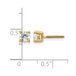 14k 1/2 carat Lab Grown Diamond VS/SI+ G+ Round Complete Four Prong Screwback Heavyweight Stud Earrings - Image 5