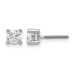 14k White Gold 5/8 carat Lab Grown Diamond VS/SI+ G+ Round Complete Four Prong Screwback Heavyweight Stud Earrings