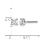 14k White Gold 5/8 carat Lab Grown Diamond VS/SI+ G+ Round Complete Four Prong Screwback Heavyweight Stud Earrings - Image 4