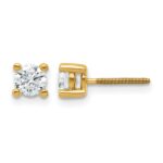 14k 5/8 carat Certified Lab Grown Diamond VS+ F+ Round Complete Four Prong Screwback Heavyweight Stud Earrings