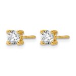 14k 5/8 carat Certified Lab Grown Diamond VS+ F+ Round Complete Four Prong Screwback Heavyweight Stud Earrings - Image 2