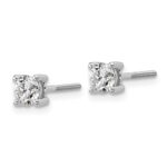 18k White Gold 3/4 carat Lab Grown Diamond VS+ F+ Round Complete Four Prong Screwback Stud Earrings - Image 2