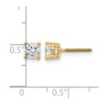 14k 3/4 carat Lab Grown Diamond VS+ F+ Round Complete Four Prong Screwback Heavyweight Stud Earrings - Image 5