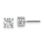 Platinum 1 carat Lab Grown Diamond VS+ F+ Round Complete Four Prong Screwback Stud Earrings
