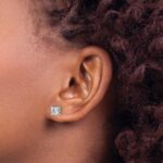 14k White Gold 1 carat Certified Lab Grown Diamond VS+ F+ Round Complete Four Prong Screwback Heavyweight Stud Earrings - Image 3