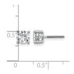 14k White Gold 1 carat Lab Grown Diamond VS+ F+ Round Complete Four Prong Screwback Heavyweight Stud Earrings - Image 5