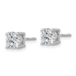 18k White Gold 1/2 carat Certified Lab Grown Diamond VS+ F+ Round Complete Four Prong Screwback Stud Earrings - Image 2