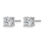 14k White Gold 1 1/2 carat Certified Lab Grown Diamond VS/SI+ G+ Round Complete Four Prong Screwback Heavyweight Stud Earrings - Image 2