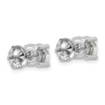 18k White Gold 6 carat Certified Lab Grown Diamond VS+ F+ Round Complete Four Prong Screwback Stud Earrings - Image 3