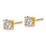 18k 4 carat Certified Lab Grown Diamond VS+ F+ Round Complete Four Prong Screwback Stud Earrings - Image 2