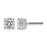 14k White Gold 2 carat Certified Lab Grown Diamond VS+ F+ Round Complete Four Prong Screwback Heavyweight Stud Earrings