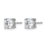 14k White Gold 3 carat Certified Lab Grown Diamond VS/SI+ G+ Round Complete Four Prong Screwback Heavyweight Stud Earrings - Image 3