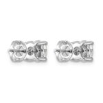 14k White Gold 2 carat Certified Lab Grown Diamond VS+ F+ Round Complete Four Prong Screwback Heavyweight Stud Earrings - Image 4