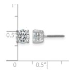14k White Gold 5 carat Lab Grown Diamond VS+ F+ Round Complete Four Prong Screwback Heavyweight Stud Earrings - Image 4