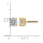 14k 3 carat Certified Lab Grown Diamond VS+ F+ Round Complete Four Prong Screwback Heavyweight Stud Earrings - Image 4