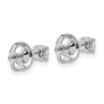 14k White Gold 1/4 carat Lab Grown Diamond VS/SI+ G+ Round Complete Four Prong Lightweight Screwback Stud Earrings - Image 3