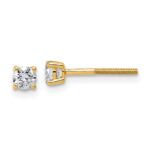 14k 1/3 carat Lab Grown Diamond VS/SI+ G+ Round Complete Four Prong Lightweight Screwback Stud Earrings