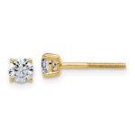 14k 1/2 carat Lab Grown Diamond VS+ F+ Round Complete Four Prong Lightweight Screwback Stud Earrings