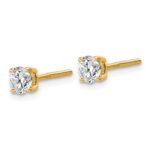 14k 3/4 carat Lab Grown Diamond VS+ F+ Round Complete Four Prong Lightweight Screwback Stud Earrings - Image 2