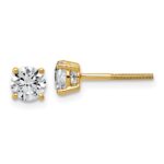 14k 1 carat Lab Grown Diamond VS+ F+ Round Complete Four Prong Lightweight Screwback Stud Earrings