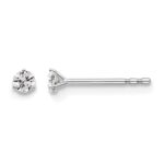 14k White Gold 1/10 carat Lab Grown Diamond VS/SI+ G+ Round Complete Three Prong Stud Earrings