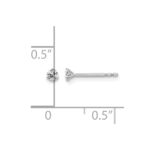 14k White Gold 1/10 carat Lab Grown Diamond VS/SI+ G+ Round Complete Three Prong Stud Earrings - Image 3