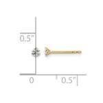 14k 1/10 carat Lab Grown Diamond VS+ F+ Round Complete Three Prong Stud Earrings - Image 3