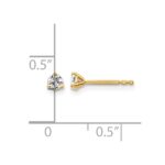 14k 1/5 carat Lab Grown Diamond VS/SI+ G+ Round Complete Three Prong Stud Earrings - Image 4