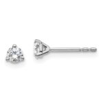 Platinum 1/4 carat Certified Lab Grown Diamond VS+ F+ Round Complete Three Prong Stud Earrings