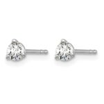14k White Gold 1/4 carat Lab Grown Diamond VS/SI+ G+ Round Complete Three Prong Stud Earrings - Image 2