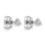 14k White Gold 1/4 carat Lab Grown Diamond VS/SI+ G+ Round Complete Three Prong Stud Earrings - Image 4