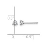 14k White Gold 1/4 carat Certified Lab Grown Diamond VS+ F+ Round Complete Three Prong Stud Earrings - Image 5