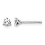 14k White Gold 1/3 carat Certified Lab Grown Diamond VS+ F+ Round Complete Three Prong Stud Earrings