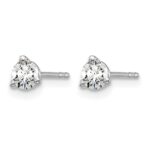 14k White Gold 1/3 carat Certified Lab Grown Diamond VS+ F+ Round Complete Three Prong Stud Earrings - Image 2