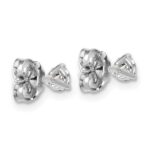 14k White Gold 1/3 carat Certified Lab Grown Diamond VS+ F+ Round Complete Three Prong Stud Earrings - Image 4